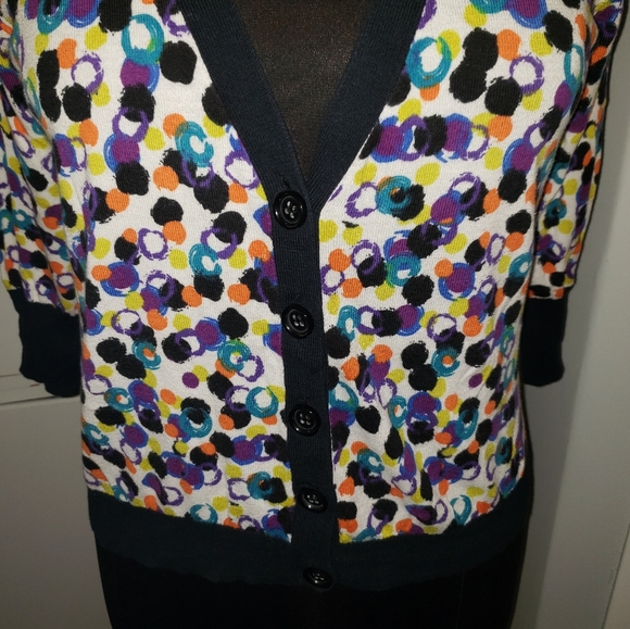 Lane Bryant 14 / 16 abstract polka dot cardigan - Picture 3 of 11